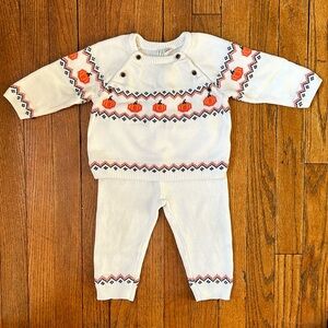 Janie & Jack Fall/Pumpkin Sweater Set (12-18 months)
